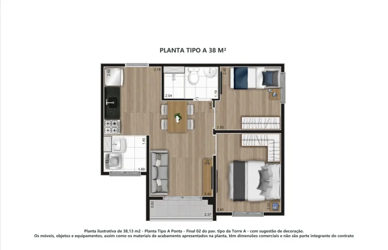 planta tipo A 38m - evo diadema