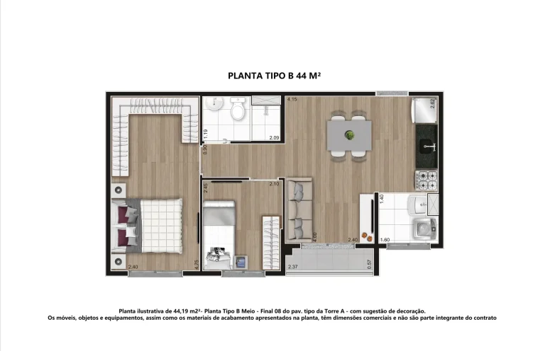 planta tipo B 44m - evo diadema